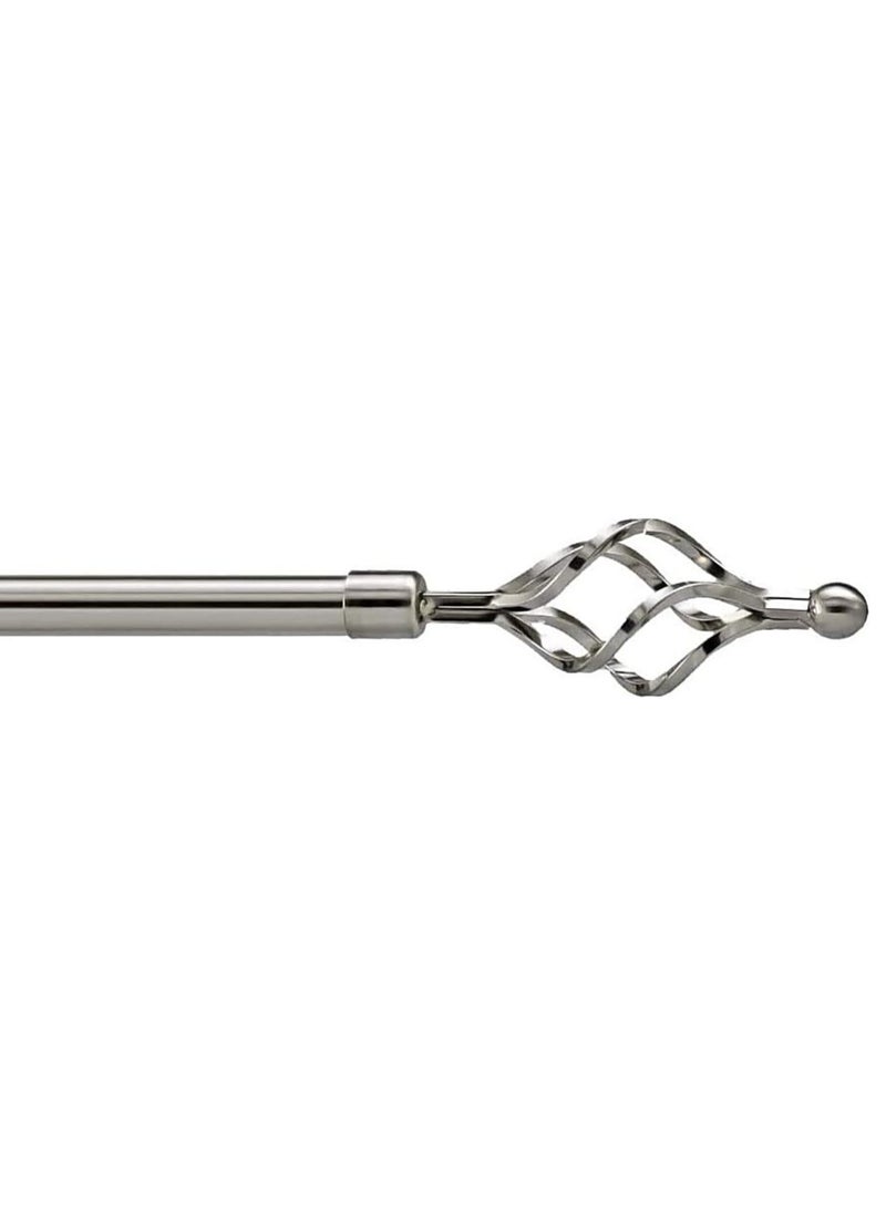 DubaiGallery Roman Pole Style Heavy Duty Luxury Extendable Curtain Rod, Metal Single Rod Finials Decorative End Window Treatment Rod Drapery Rod  - Image 2