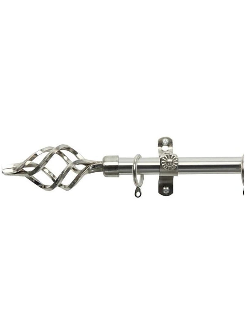 DubaiGallery Roman Pole Style Heavy Duty Luxury Extendable Curtain Rod, Metal Single Rod Finials Decorative End Window Treatment Rod Drapery Rod  - Image 3