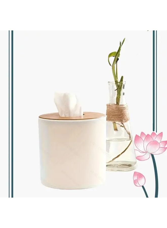 Modern Large Capacity White Tissue Box Holder Space Saving Bathroom Living Room Organizer - Image 3