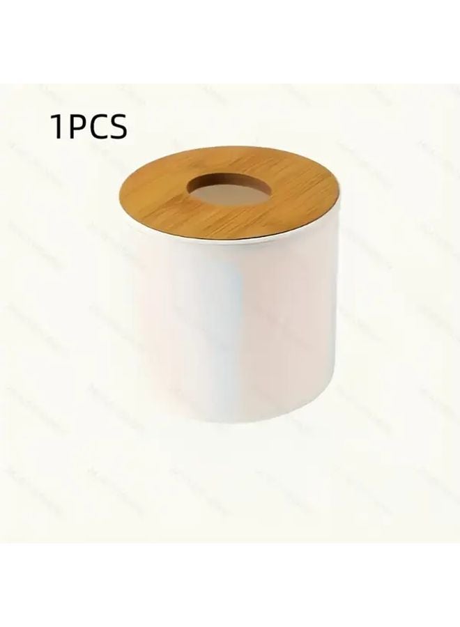 Modern Large Capacity White Tissue Box Holder Space Saving Bathroom Living Room Organizer - Image 2