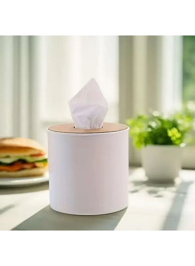 Modern Large Capacity White Tissue Box Holder Space Saving Bathroom Living Room Organizer - Image 4