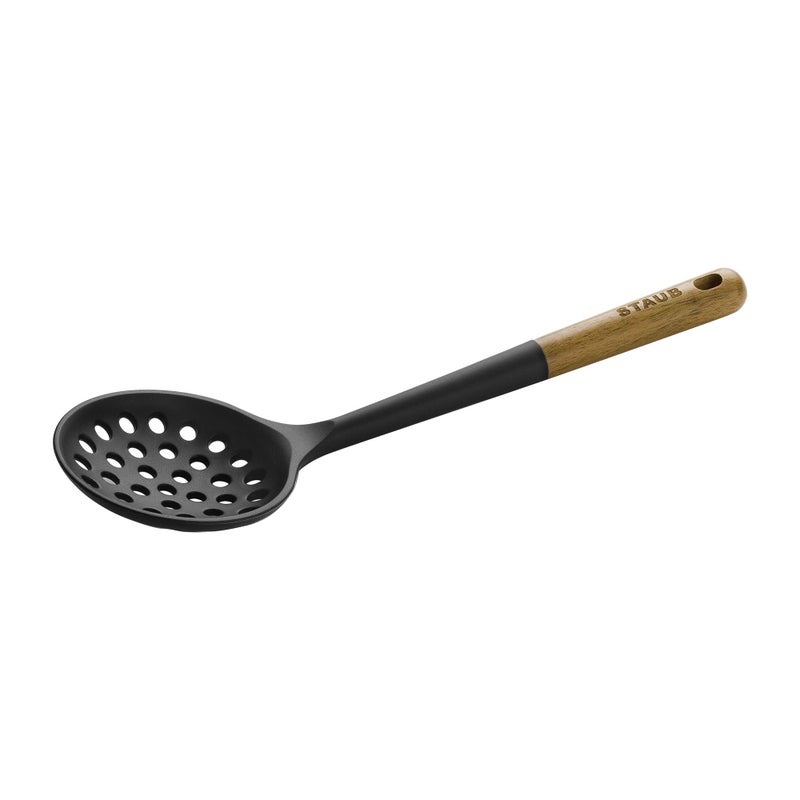 STAUB Skimmer Spoon, Perfect for Straining or Lifting Meat and Veggies from Broth, Durable BPA-Free Matte Black Silicone, Safe for Nonstick Cooking Surfaces - Image 5