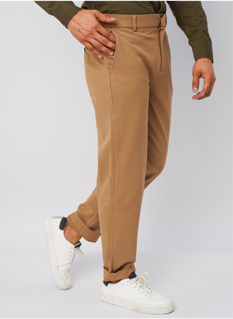 JACK & JONES Men’s Flat Front Fold Ankle Cuff Formal Pant in Castor Coat  - Image 3