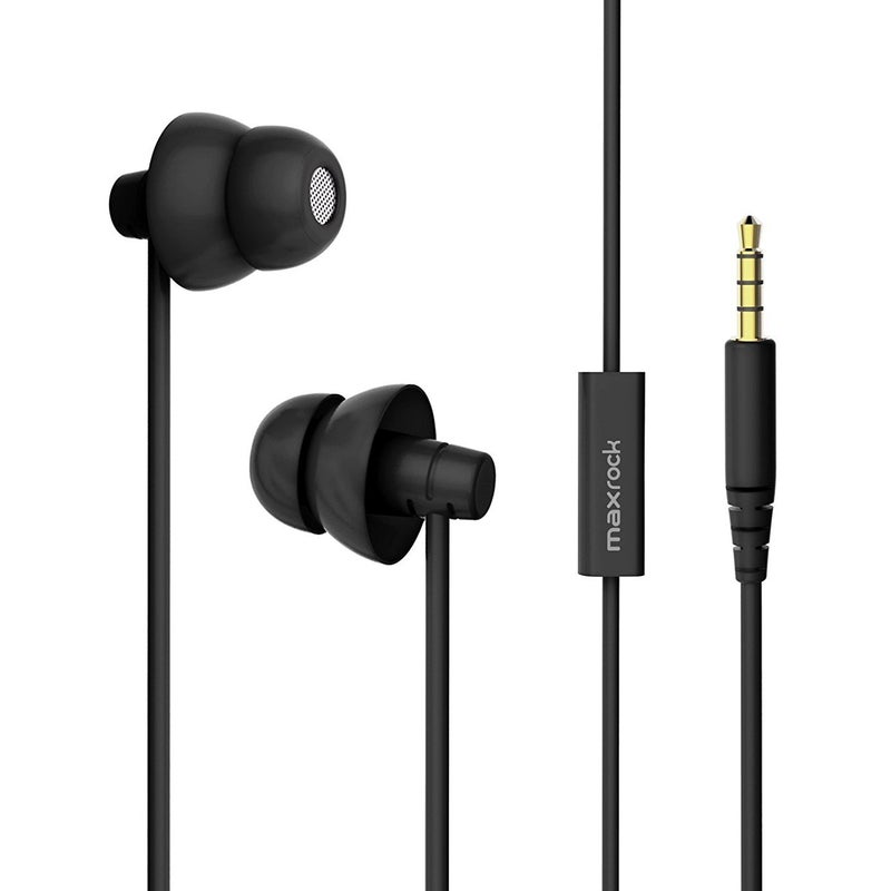 MAXROCK (TM Unique Total Soft Silicon Sleeping Headphones Earplugs Earbuds with Mic for Cellphones,Tablets and 3.5 mm Jack Plug (Black) - Image 4
