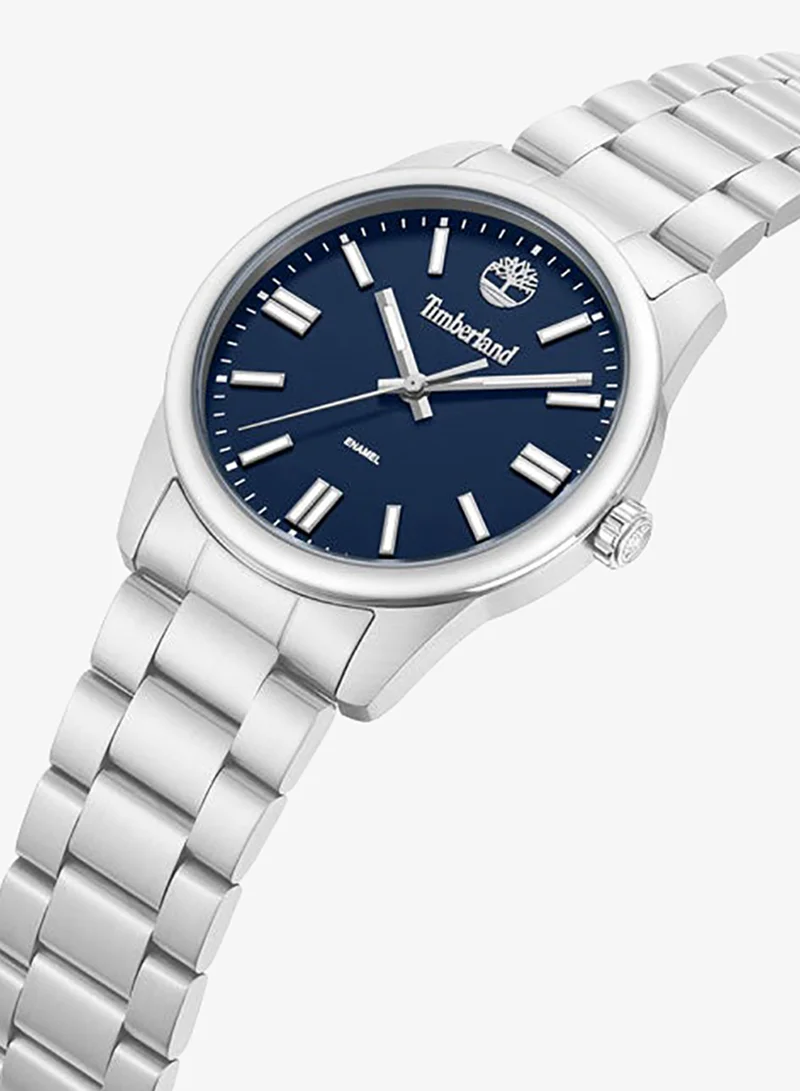 Timberland Midnight Mine Blue Dial Stainless Steel Bracelet Analog Watch for Men, 42mm