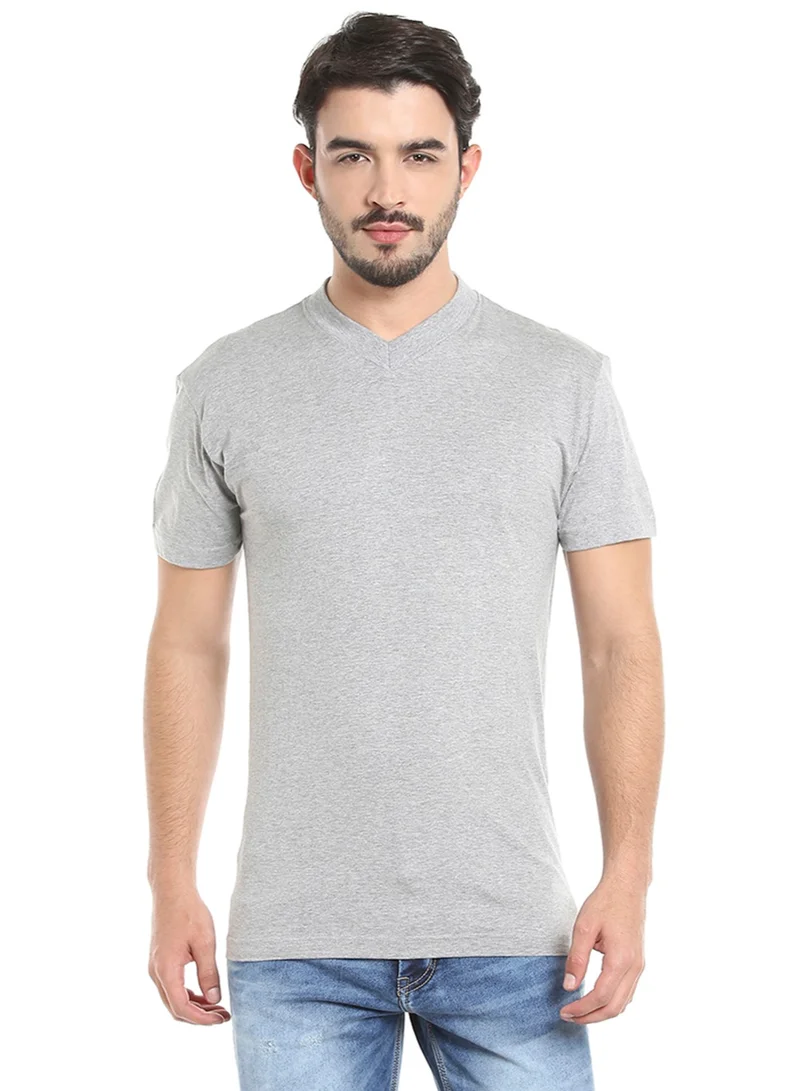 BYC MEN'S V-NECK COTTON T-SHIRT (PACK OF 3) - GREY