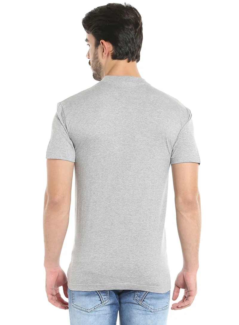 BYC MEN'S V-NECK COTTON T-SHIRT (PACK OF 3) - GREY