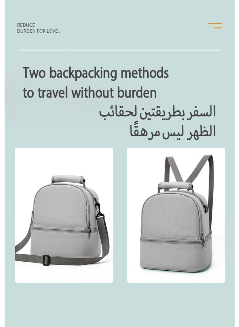 Jourvent Breast Pump Bag with Dual-Layer Design, Cooler and Moistureproof Compartments, Ideal for Outdoor Work and Breast Milk Storage (Pink) - Image 3