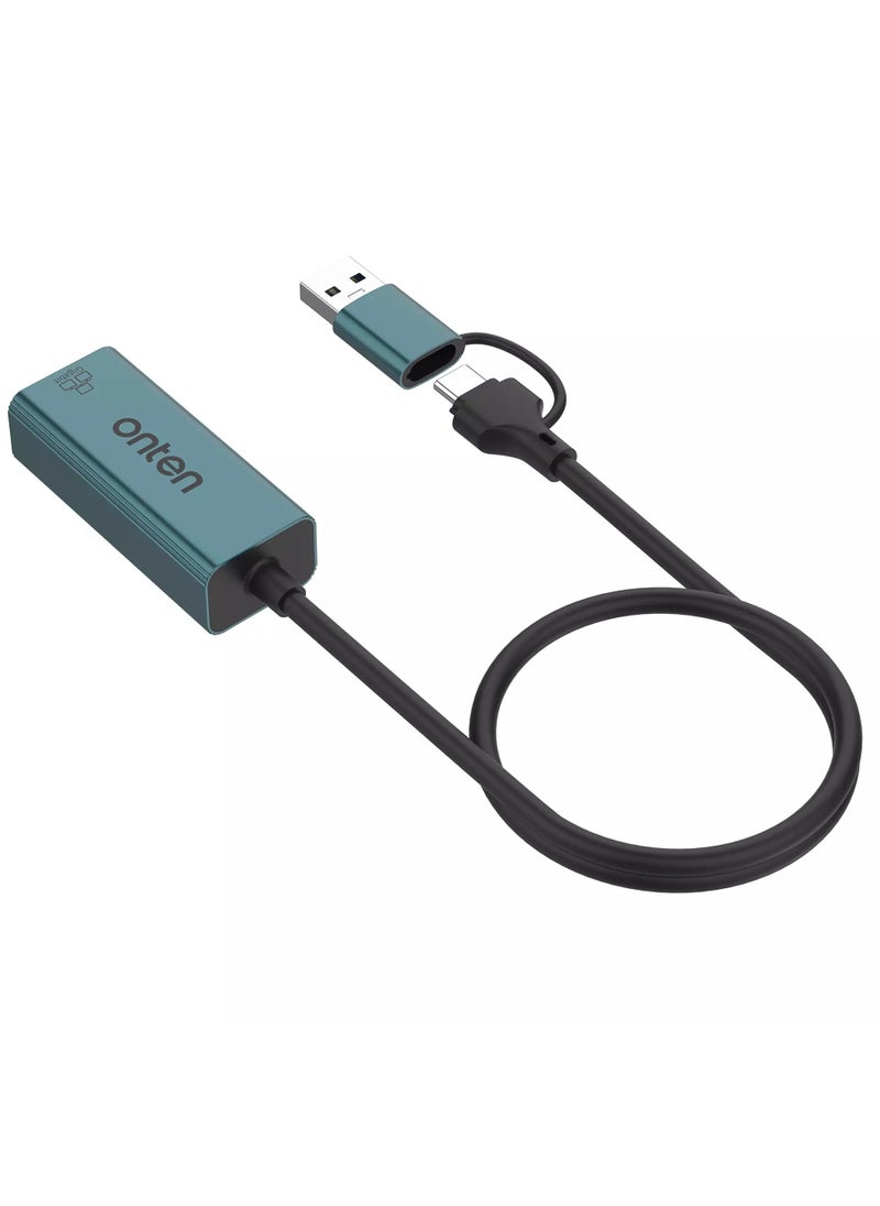 onten Ethernet Adapter USB-A & USB-C RJ45 1000M  - Image 2