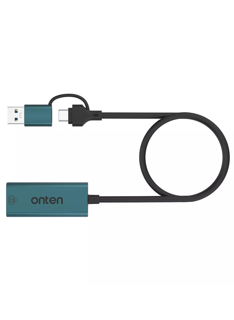 onten Ethernet Adapter USB-A & USB-C RJ45 1000M  - Image 3