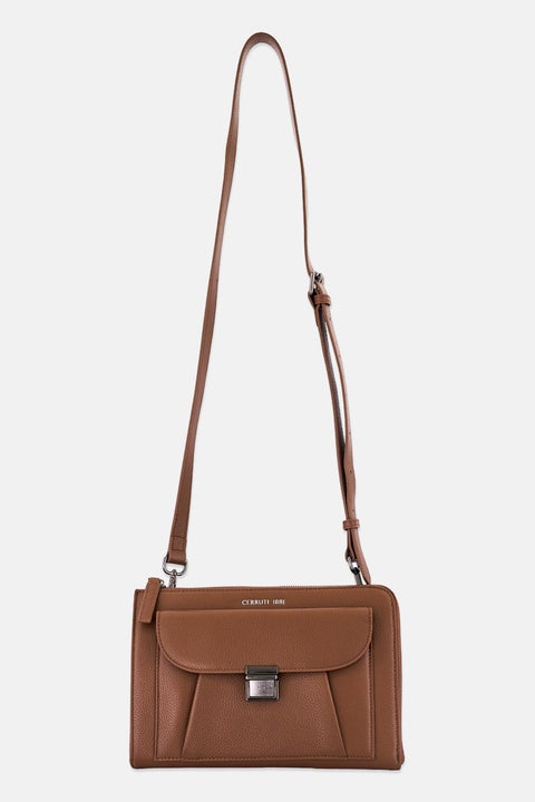 Men Brand Logo Cross Body Bag, Brown