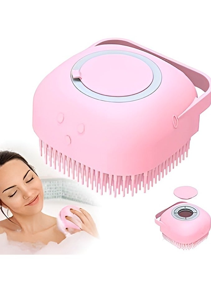Silicone Bath Brush with Soap Dispenser, Reusable Silicone Bath Body Brush, Shower Brush for Bath, Soft Bristles Massage Brush with Soap Dispenser for Body Scrubbing, Body Massage, Gentle Scalp Scrubber and Softer Hair Comb, Bath Sponge for Infants, Kids, Women, Men and Pets, Multicolor, - Image 1