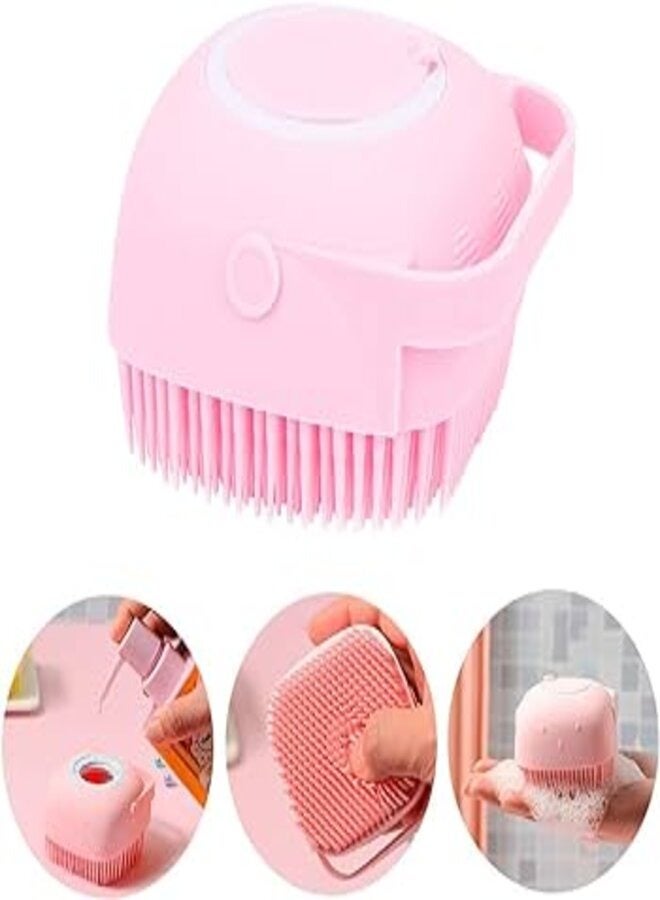 Silicone Bath Brush with Soap Dispenser, Reusable Silicone Bath Body Brush, Shower Brush for Bath, Soft Bristles Massage Brush with Soap Dispenser for Body Scrubbing, Body Massage, Gentle Scalp Scrubber and Softer Hair Comb, Bath Sponge for Infants, Kids, Women, Men and Pets, Multicolor, - Image 3