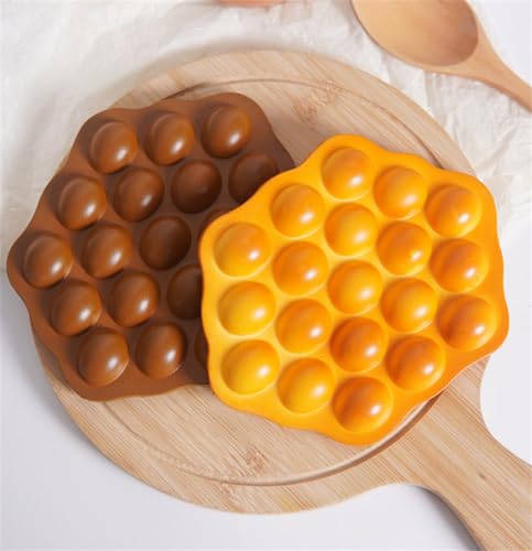Skyseen 2Pcs Artificial Lifelike Egg Waffle Fake Egg Puffs Simulation Bubble Waffle for Decoration Display Props - Image 2