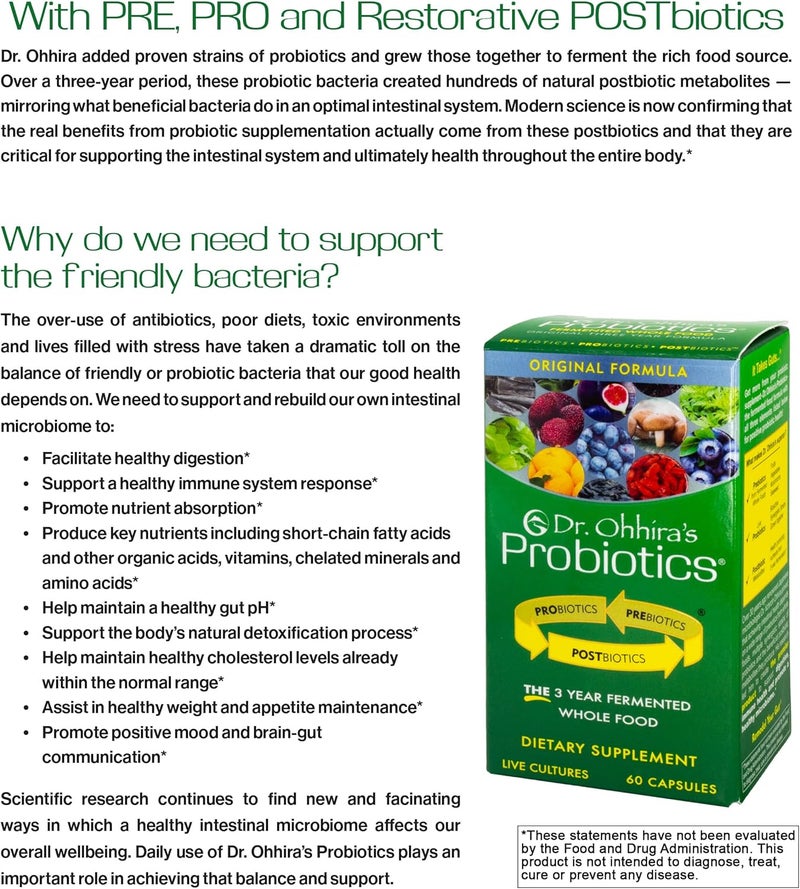 essential formulas Dr Ohhiras Probiotics Original Formula with 3 Year Fermented Prebiotics Live Active Probiotics and The only Product with Postbiotic Metabolites 60 Capsules - Image 4