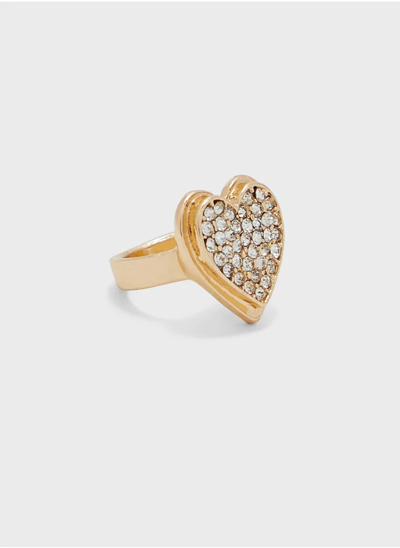 جينجر Diamante Heart Ring