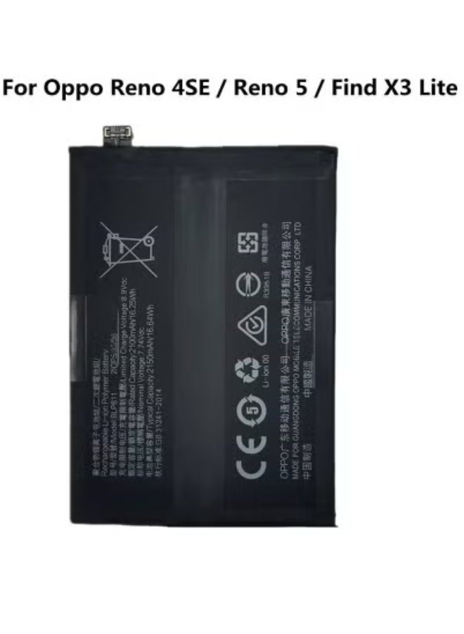 MUNTAQI High Quality Original Replacement Battery for Oppo A94 5G / Oppo Reno 5 / Oppo Find X3 Lite | Certified Li-Ion Battery with Long-Lasting Power | Reliable Safe Battery for Oppo Smartphones | Easy to Install | Perfect Fit for Daily Performance & Longer Battery Life - Image 1