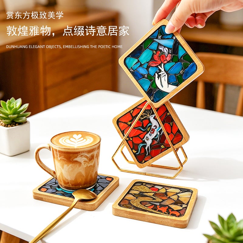 Mosaic Coaster DIY Craft Kit Dunhuang Series Mosaic Tiles Building Toy for Children - Image 4