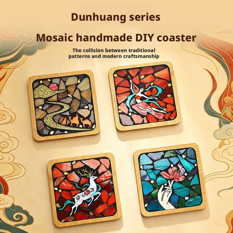 Mosaic Coaster DIY Craft Kit Dunhuang Series Mosaic Tiles Building Toy for Children - Image 1