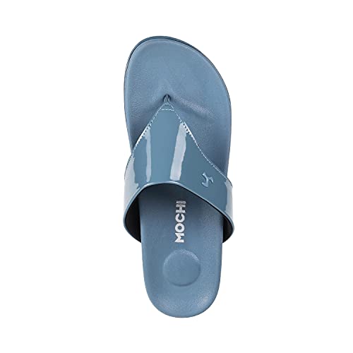 Mochi Womens Synthetic Blue Slippers (Size (6 UK (39 EU)) - Image 5