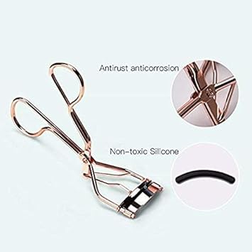 Rosojodg Eyelash Curler Electroplated Metal Lash Curler with Silicone Refill Pad Special Spring Makeup Curling Tool Portable and Useful Makeup Brushes and Tools  - Image 2