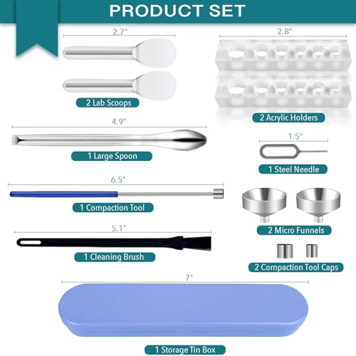 LELELUK Filling Tool Kit - Home & Lab Supplies with Micro Funnels & Lab Scoops - Complete Set with Instruction for Material Filling #000 00 0 1 2 3 - Image 2