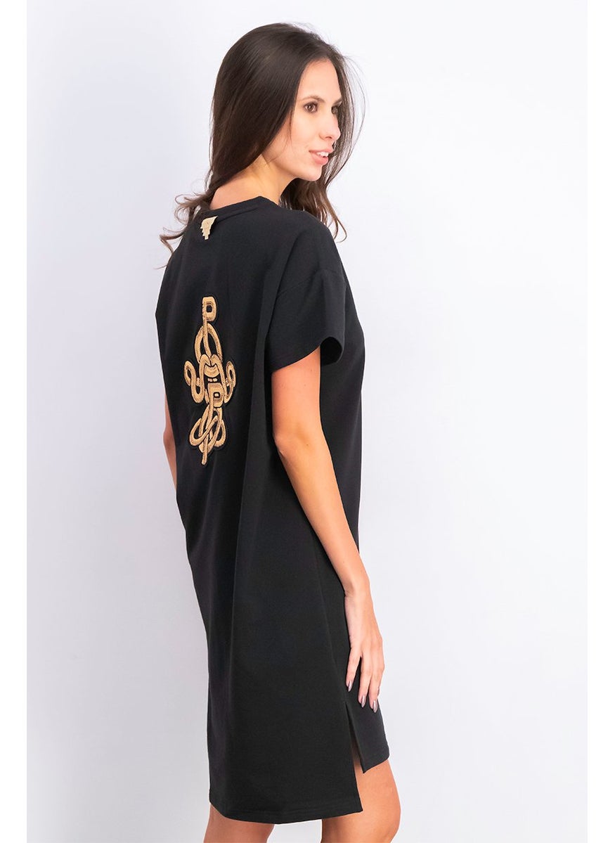 PUMA Women Sportswear Fit Short Sleeves Dress, Black  - Image 3