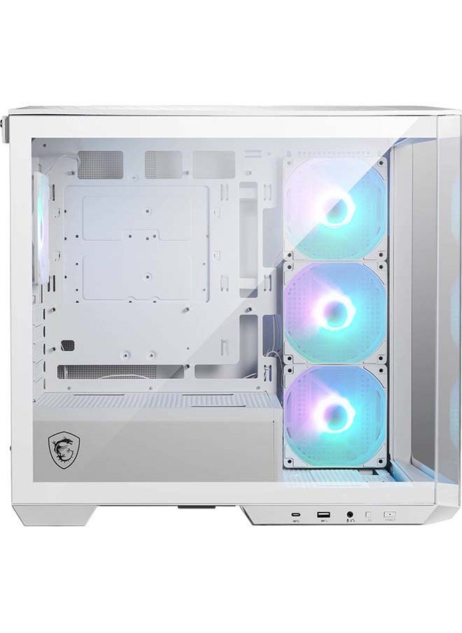 MSI MAG PANO M100R PZ Micro ATX Gaming Case, 270° Pano Temp Glass Panel, 4* aRGB Fans & Up to 360mm AIO, 1x 2.5"/3.5 Drive Bay, Support Back-Connect Motherboard, USB-/ USB-A| 306-7G24W21-809 White  - Image 4