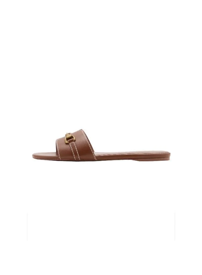 مانجو Metallic detail strap sandal