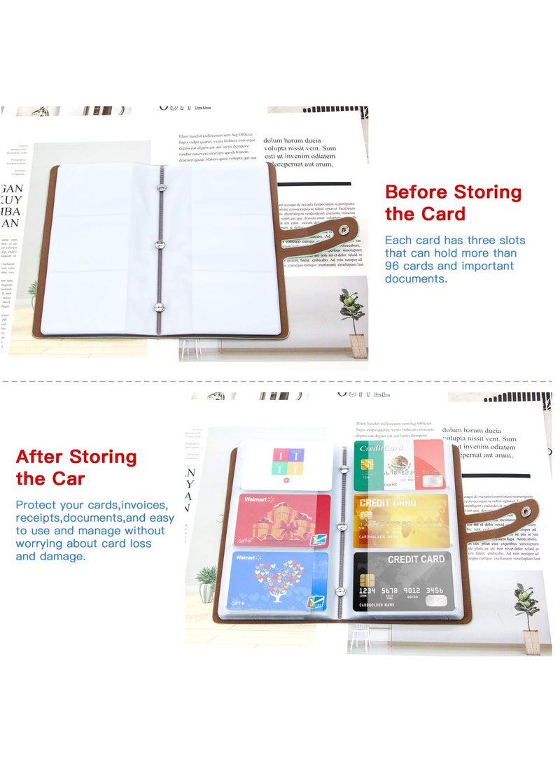 Excefore حامل بطاقات الائتمان، منظم بطاقات العمل، واقي بطاقات الائتمان مع 96 فتحة بطاقة، حامل بطاقات العمل الذي يحجب RFID لإدارة بطاقاتك المختلفة لمنع الضياع أو التلف (أخضر) - Image 3