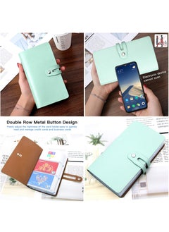 Excefore Credit Card Holder, Business Card Organizer Credit Cards Protector with 96 Card Slots RFID Blocking Business Cards Holder for Managing Your Different Cards to Prevent Loss or Damage (Green)  - Image 2