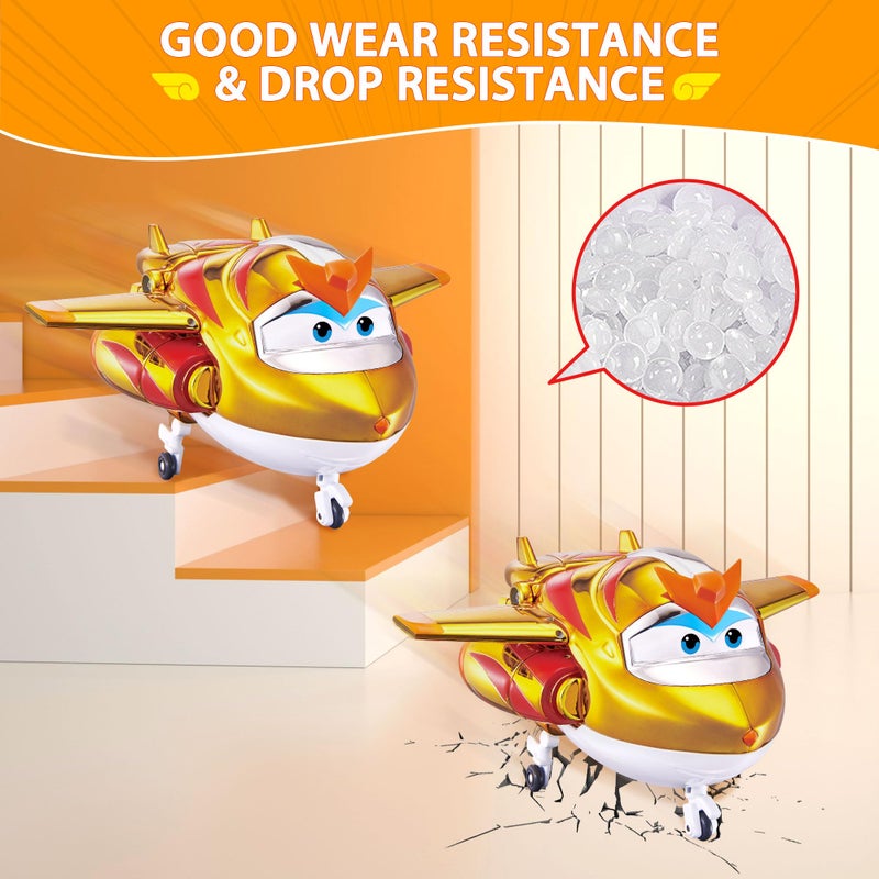 Super Wings 5" Transforming 2-Pack Supercharged Golden Boy & Super Pet with Light Effect, Season 7 Airplane to Robot Transformer Toys, Preschool Birthday Gifts for Kids 3+ - Image 3