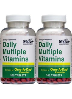 Daily Multiple Vitamins Compare To One A Day Essentials Multivitamin Multimineral Supplement 365 Tablets Per Bottle Pack Of 2 Total 730 Tablets