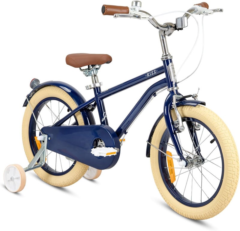 RIZZ Platinum Junior 14-Inch Kids Bike | 14-Inch Wheel Size | Adjustabe Seat | Training Wheels | Blue - Image 1