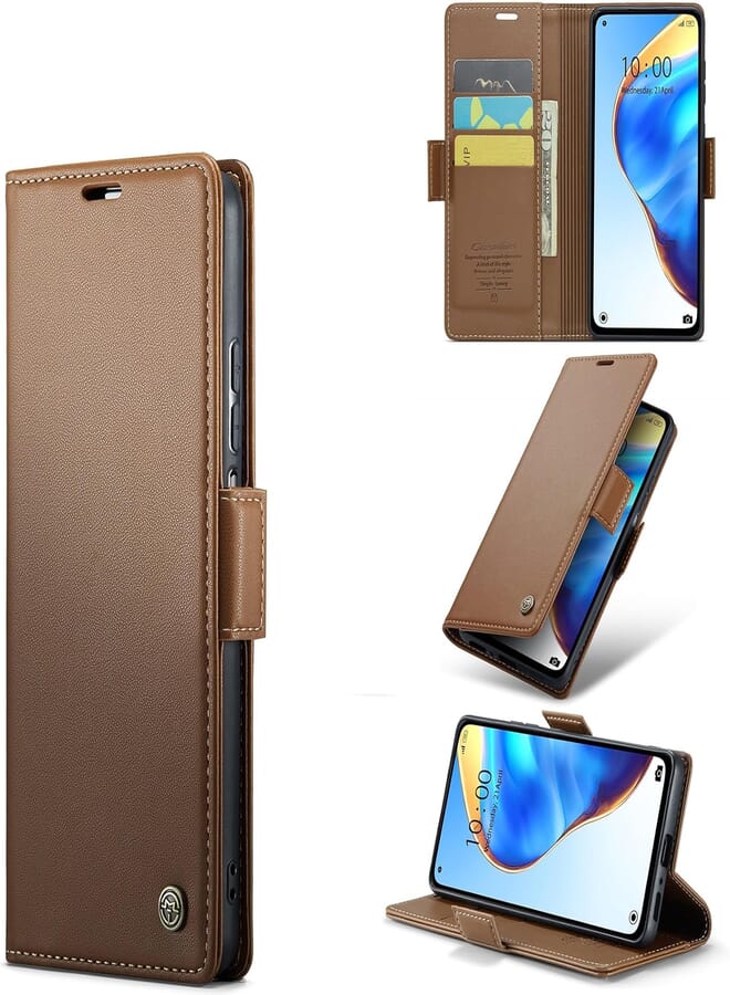 FASCINATION phone case compatible with Vivo V30 5G Case Multifunctional Horizontal Flip Premium PU Leather Case, with Card Slot & Holder & Wallet for Vivo V30 5G (Brown)