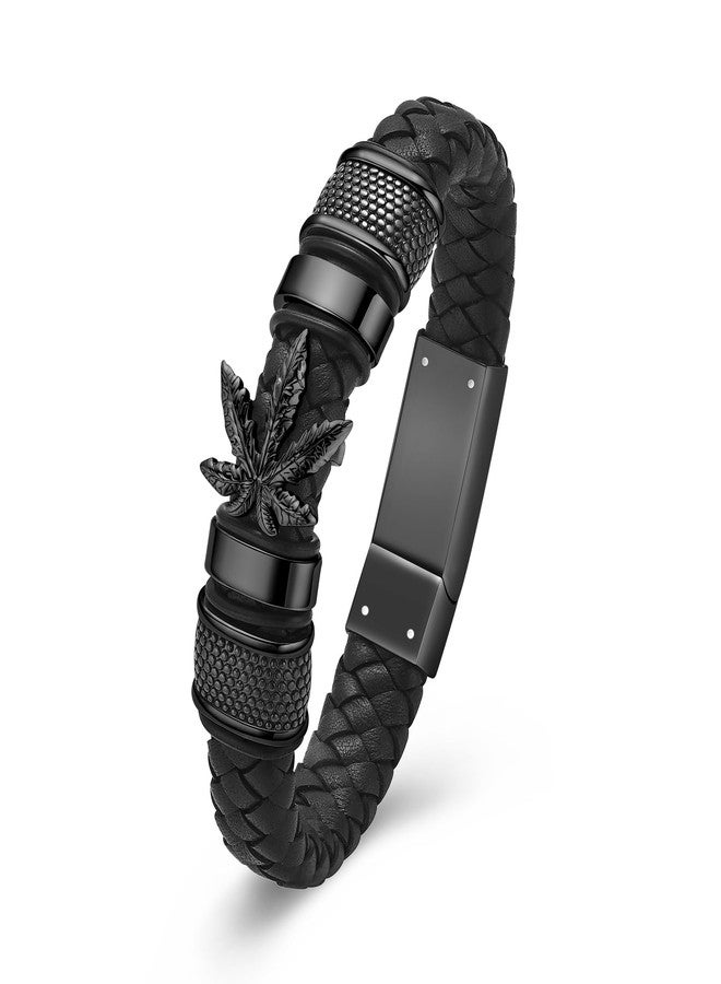 Hearbeingt Cremation Jewelry Urn Bracelet for Ashes for Women Men Keepsake Memorial Cuff Braided Leather Wristband Urn Bangle Bracelet for Ashes - Image 1