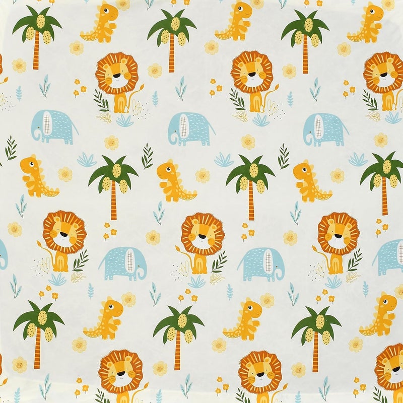 Filymore Cute Lion Double Bed Sheet for Queen Size Bed with 2 Pillow Covers for Kids Bedroom 240 TC Made with Pure Microfiber Color Blue and Yellow 90x90 inches - Image 5