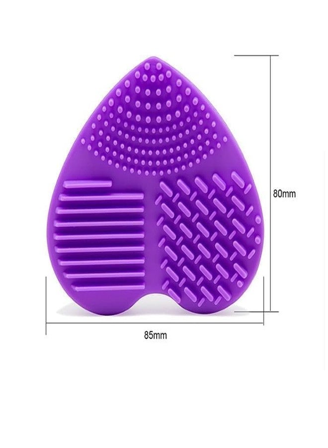 MobFest® Eco-friendly Durable Cosmetic Brush Washing Pad Silicone Heart Shaped Makeup Brushes Cleaner, Multicolor (M, 1) - Image 2