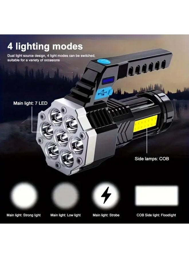 Seven Hole Portable LED Flashlight Ultra Bright Light Long Battery Life - Image 1