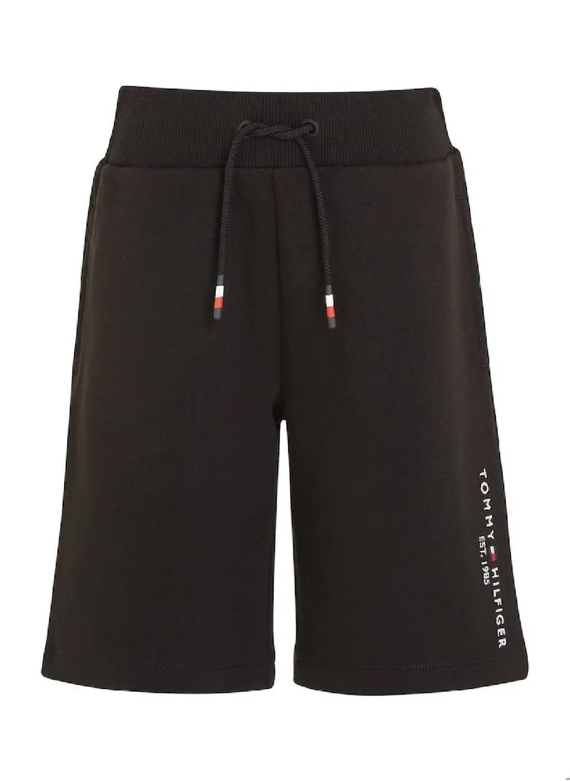 TOMMY HILFIGER Boys' Essential Drawstring Sweat Shorts -  Pure cotton, Black