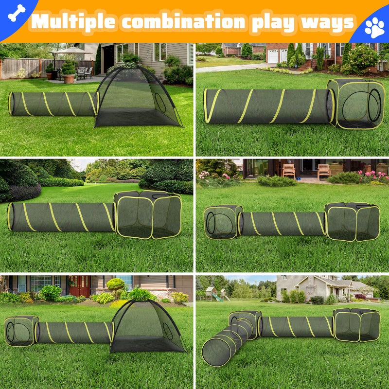 Wilwolfer 5 in 1 Cat Enclosure - Outdoor Cat Tent with Tunnel & House - Portable Pet Playpen for Cats, Puppies & Small Animals - Image 4