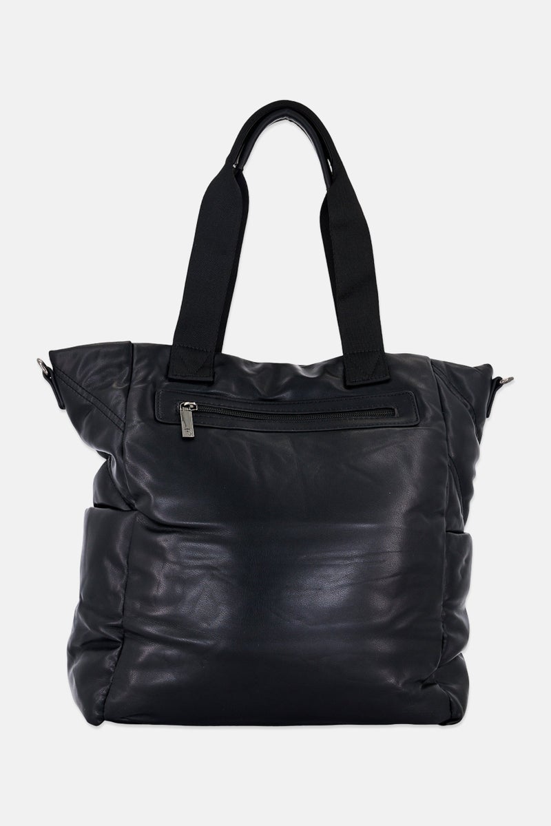 REFRESH Women Brand Logo Tote Bag, Black - Image 4