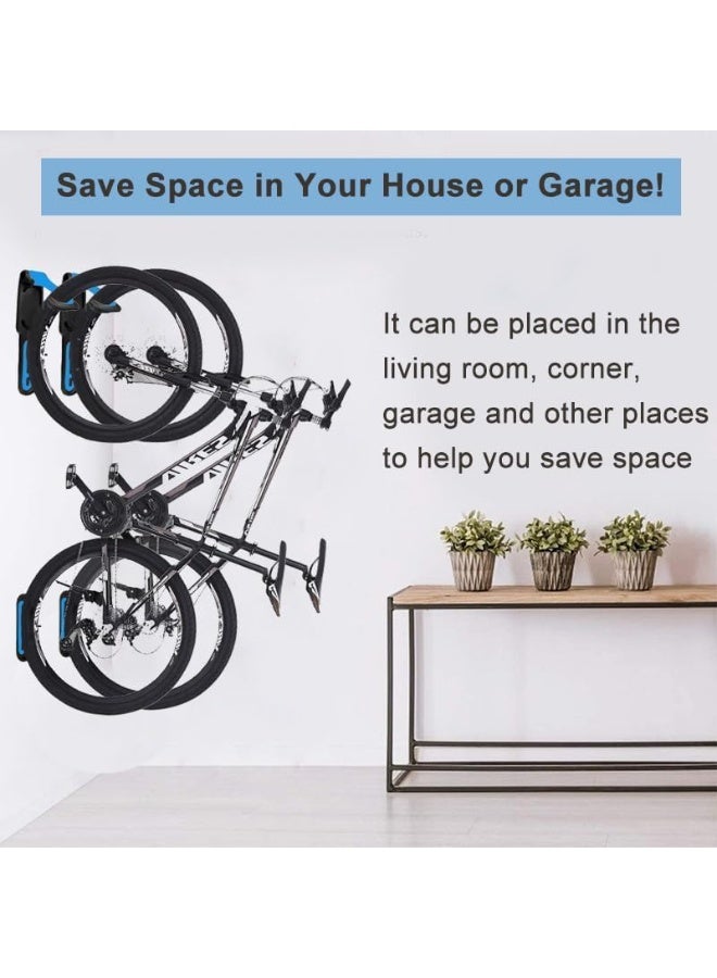Bukela Blue Garage Indoor Bike Rack Wall Mount Organizer Hook Bicycle Hanger Storage System Vertical Hanging for Indoor Shed Easily Hang Heavy Duty Space Saving for Road Mountain Hybrid Bikes,1PCS - Image 4