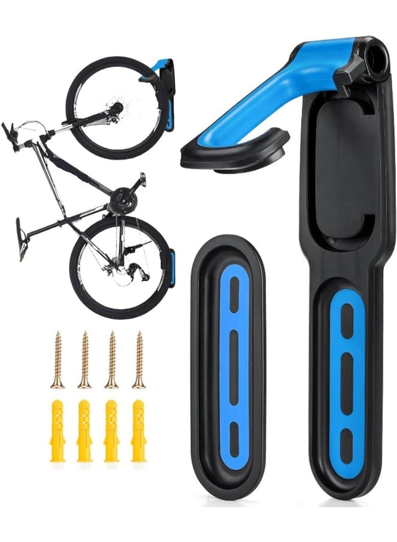 Bukela Blue Garage Indoor Bike Rack Wall Mount Organizer Hook Bicycle Hanger Storage System Vertical Hanging for Indoor Shed Easily Hang Heavy Duty Space Saving for Road Mountain Hybrid Bikes,1PCS - Image 1