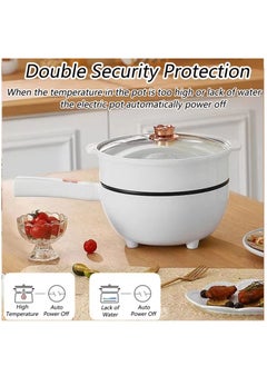 XiuWoo 3.5L Electric Hot Pot with Steamer and Temperature Control Non-Stick Electric Skillet,Frying Pan,Electric Saucepan,for Noodles, Egg, Steak, Sauté, Steam and Soup  - Image 3