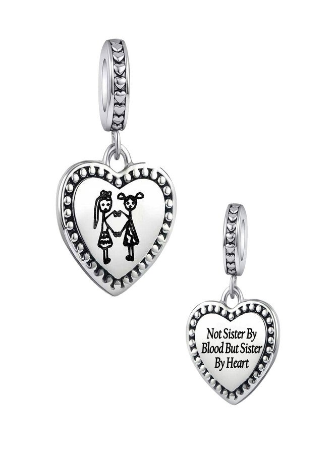 KunBead Big Soul Sister Love Heart Dangle Charms Compatible with Pandora Bracelet Necklace Birthday Jewelry Gifts for Women - Image 1
