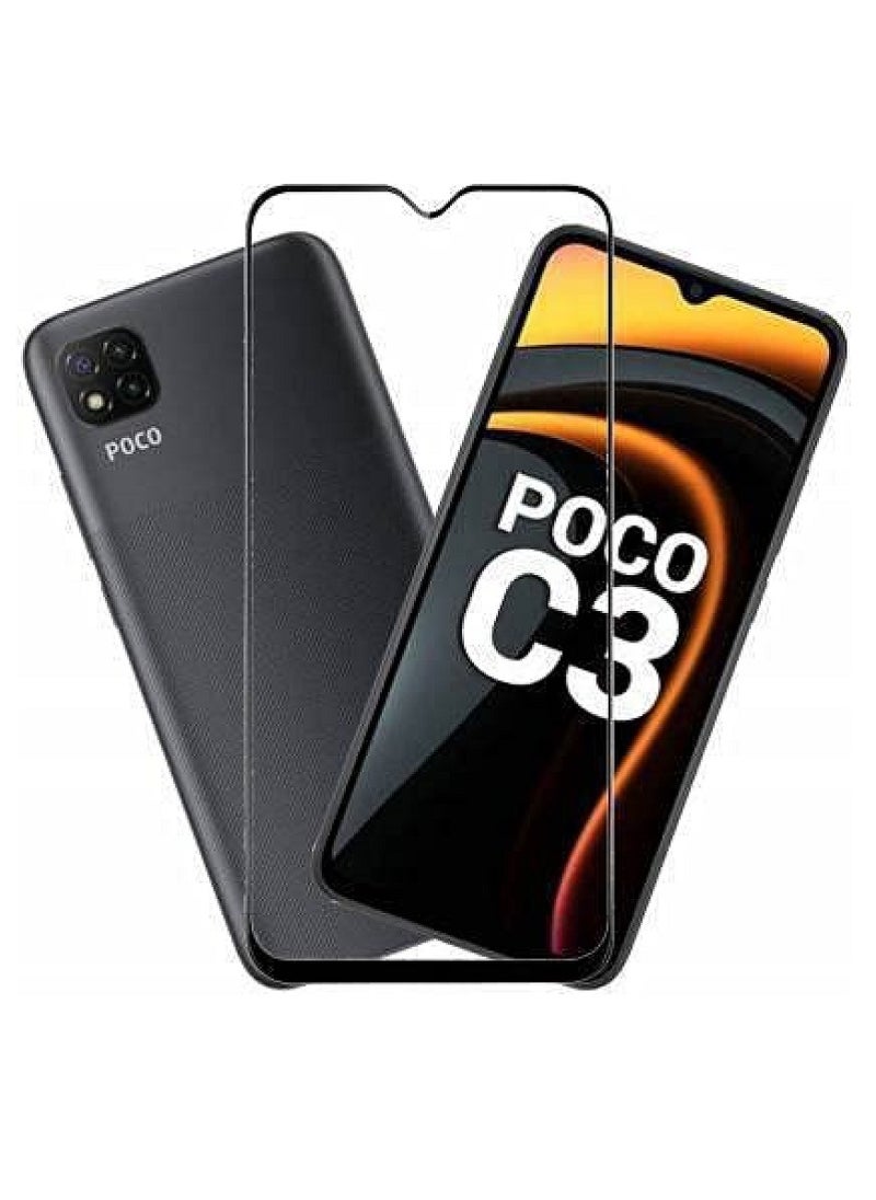Super Tempered Glass Screen Protector 5D Designed For Xiaomi Poco C3 Full Glue Edge to Edge Full Screen Coverage And Bubble Free - Image 1