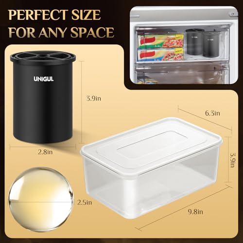 Unigul Clear Ice Cube Maker, 2.5" Stainless Steel Crystal Clear Ice Ball Maker, Non-BPA Silicone Ice Cube Molds for Whiskey Easy Release Ice Maker, Bourbon Gifts for Men (Black, 4 PACK) - Image 3