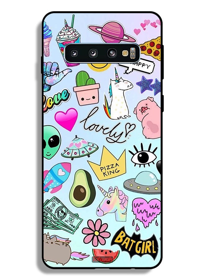 Tolwak Samsung Galaxy S10 Plus Protective Case Cover Lovely Stickers - Image 2