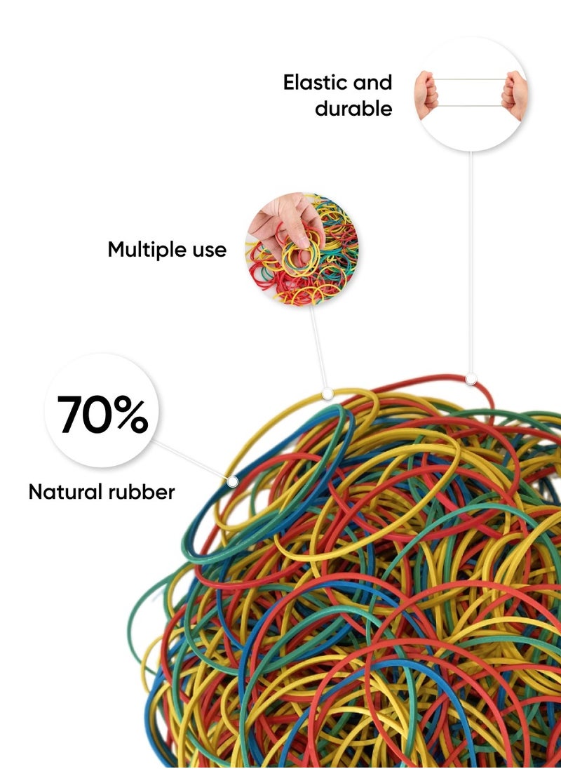 ErichKrause - Rubber bands diameter 40 mm, 60 mm/length 60 mm, 100 mm, assorted (bag 100 g) - Image 1
